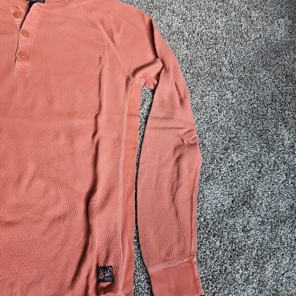 Lucky Brand Salmon Color Size Medium Cable/Waffle Knit Long Sleeve Thermal - Picture 6 of 8